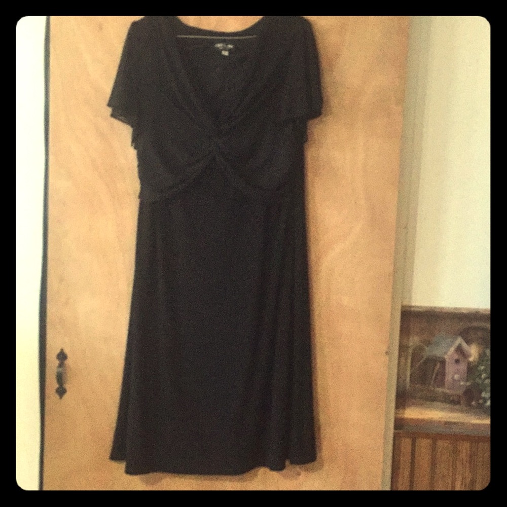 Black dress with attached sheer top
